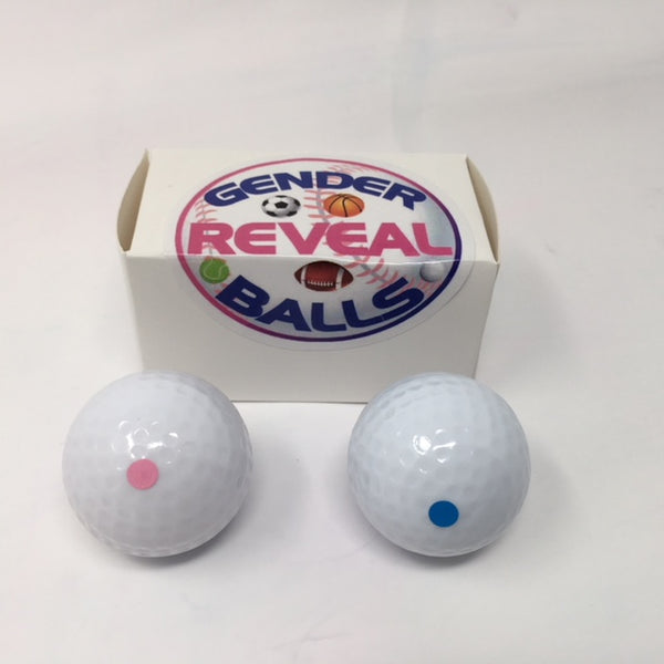 Gender Reveal Golf Balls - 4 balls - 2 pink & 2 blue